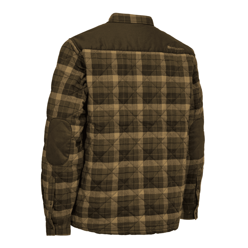 Rückansicht der Deerhunter Youth Elbert Gefütterten Hemdjacke mit Ellbogenpatches und gesteppter Verarbeitung für kühle Outdoor-Tage