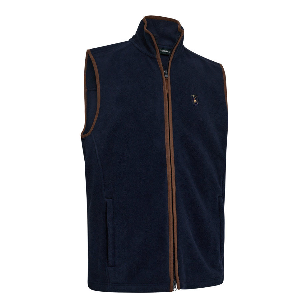 Deerhunter Cumbria Fleece Weste mit durchgehendem Reißverschluss, geräuscharme Jagdweste aus Fleece für Ansitz, Pirsch und Outdoor-Aktivitäten