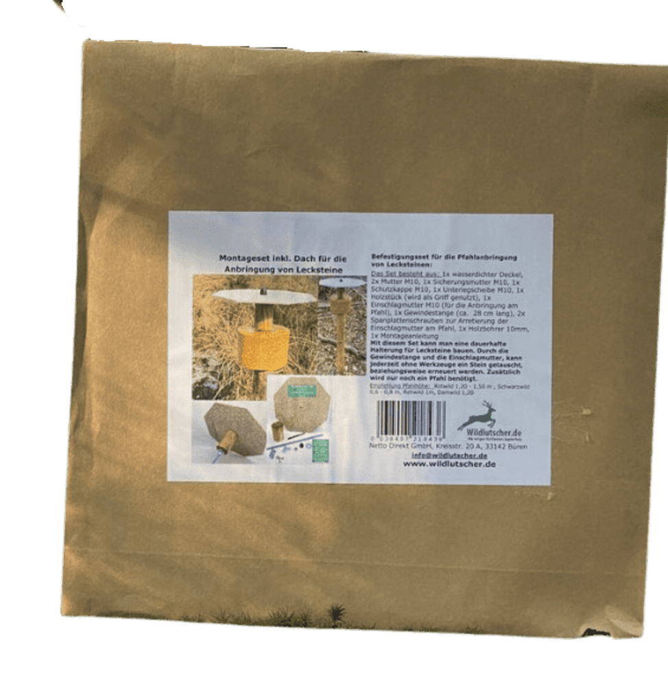 Befestigungsset für Lecksteine - Pfahlanbringung Befestigungsset für Lecksteine - Pfahlanbringung