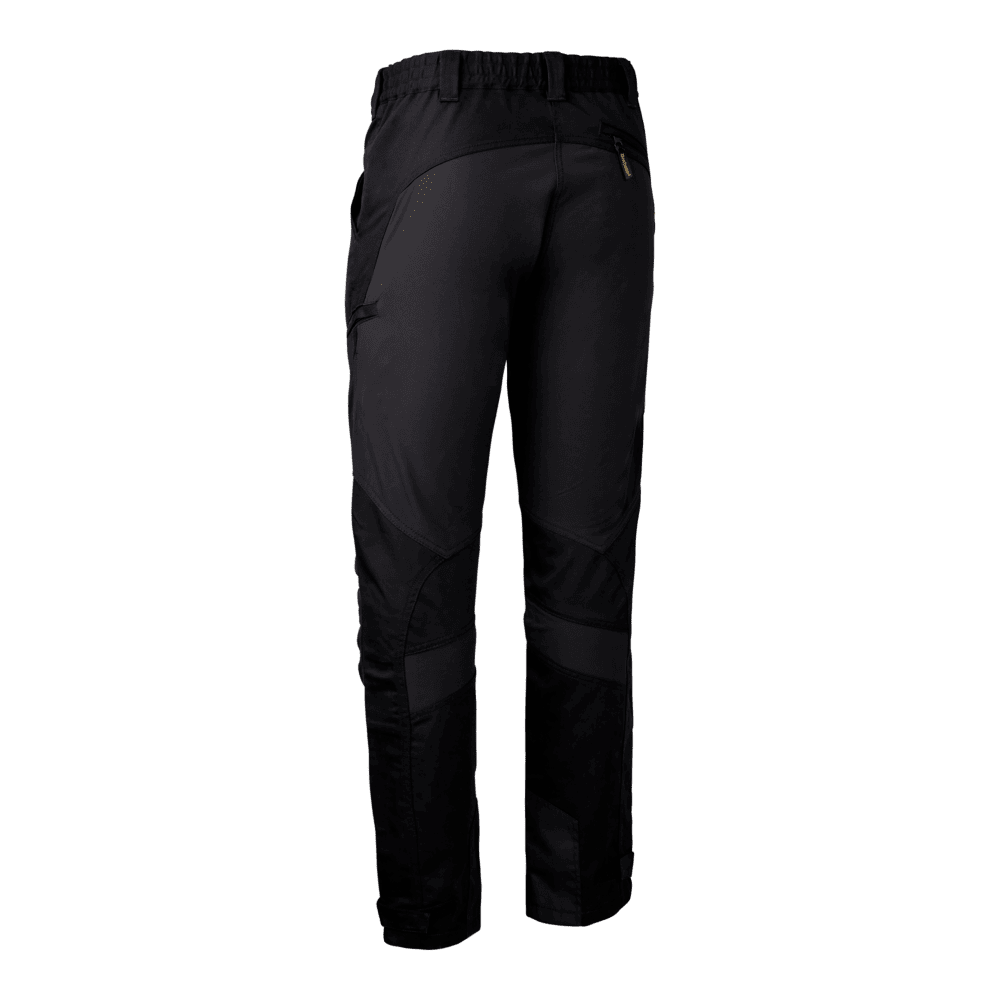 Herren Jagdhose schwarz Deerhunter Rogaland Stretch Rückansicht mit Kontrasteinsätzen strapazierfähige elastische Outdoor Hose für Jagd und Freizeit