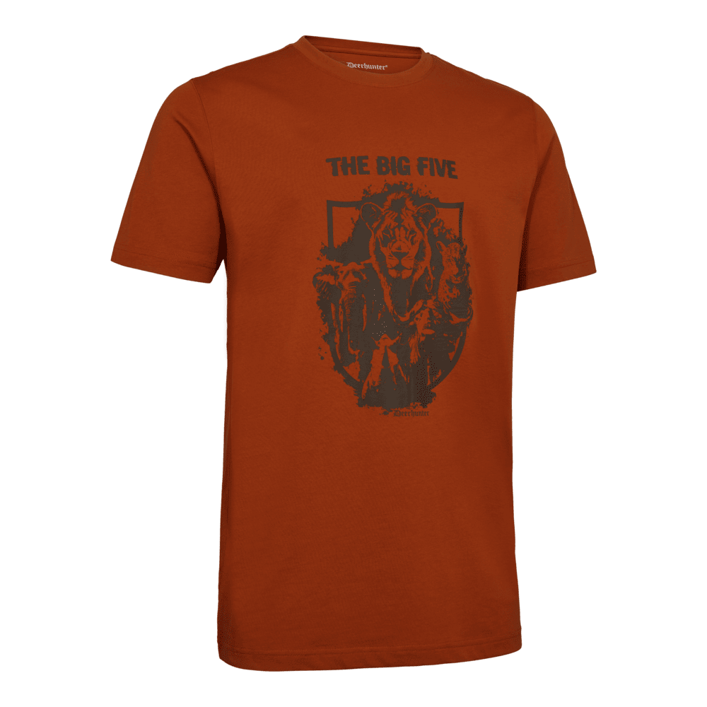 Deerhunter Weston T-Shirt mit markantem Big Five Motiv auf der Vorderseite, hochwertiges Baumwollshirt für Jäger und Outdoor-Fans