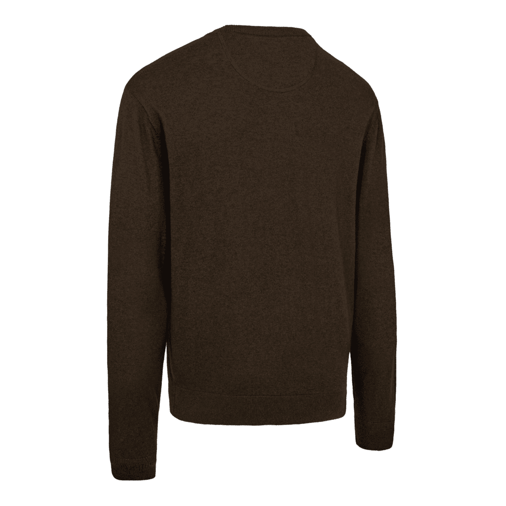 Rückansicht des Deerhunter Harrington Strickpullovers mit Rundhalsausschnitt, wärmender Merinowollpullover für Jagd und Outdoor-Aktivitäten