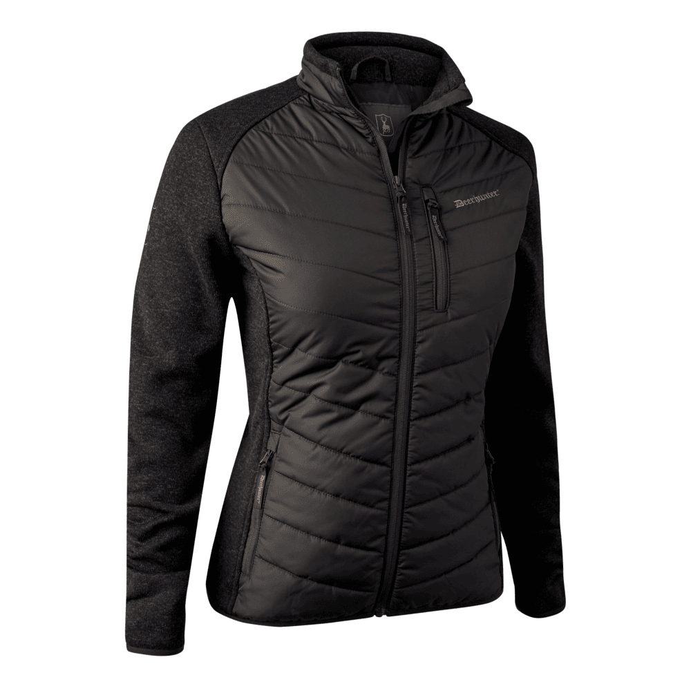 Deerhunter Lady Caroline wattierte Jagdjacke in Braun Frontansicht – funktionale Outdoor Jacke für Jagd und Revier in Deutschland