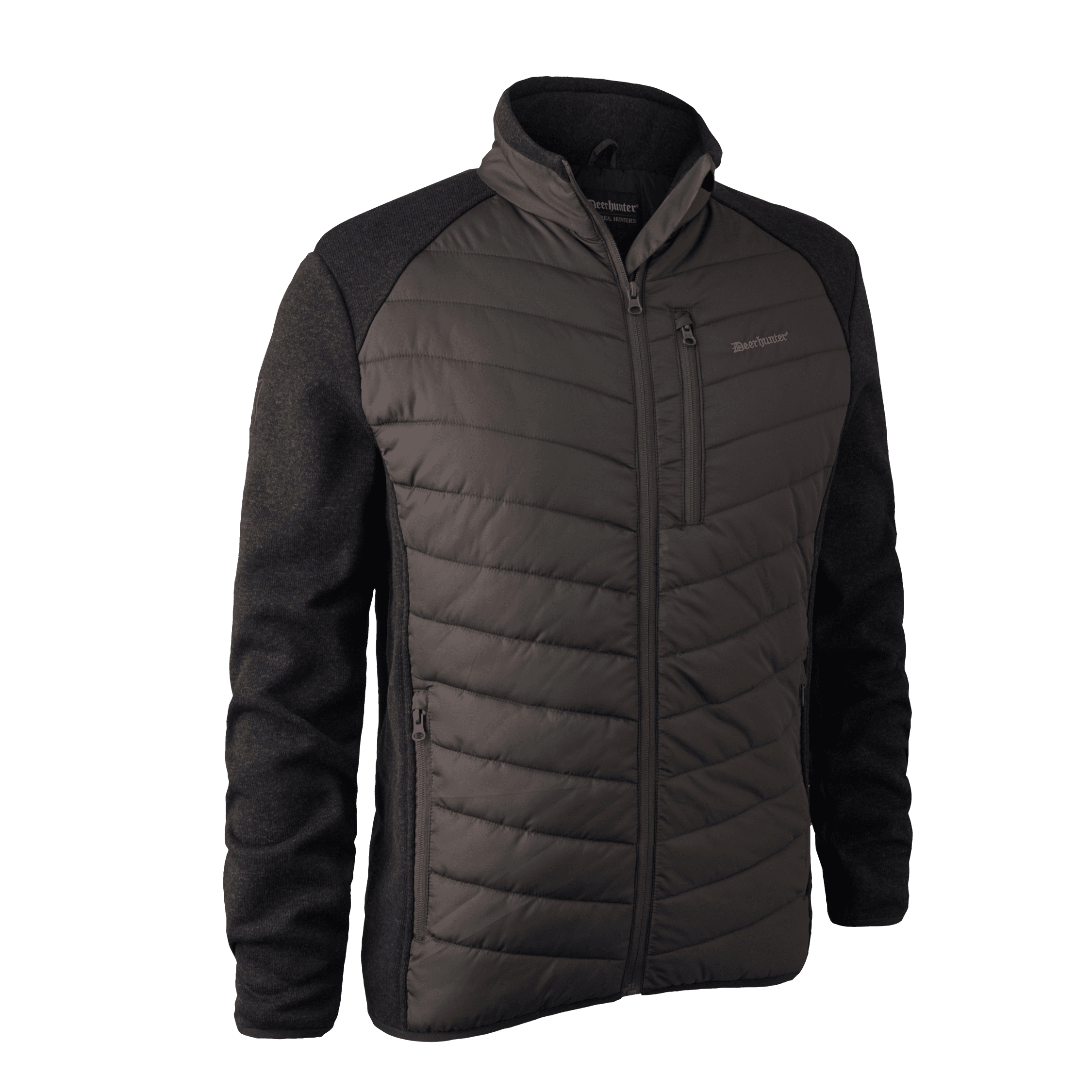 Moor wattierte Jacke mit Strick Moor wattierte Jacke mit Strick