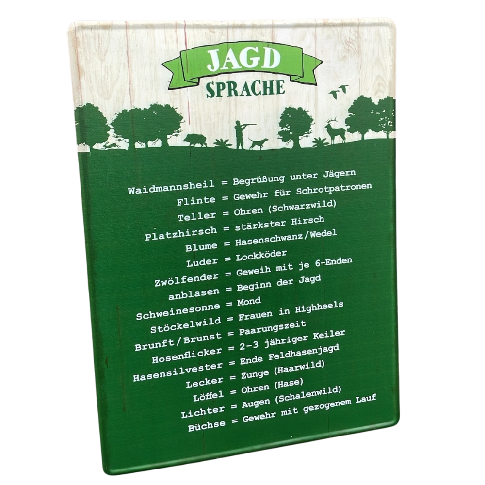 Tafel Jagdsprache Tafel Jagdsprache