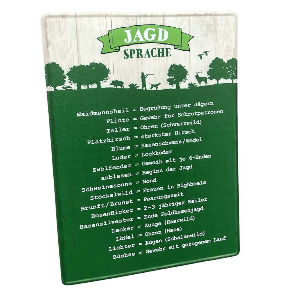 Tafel Jagdsprache
