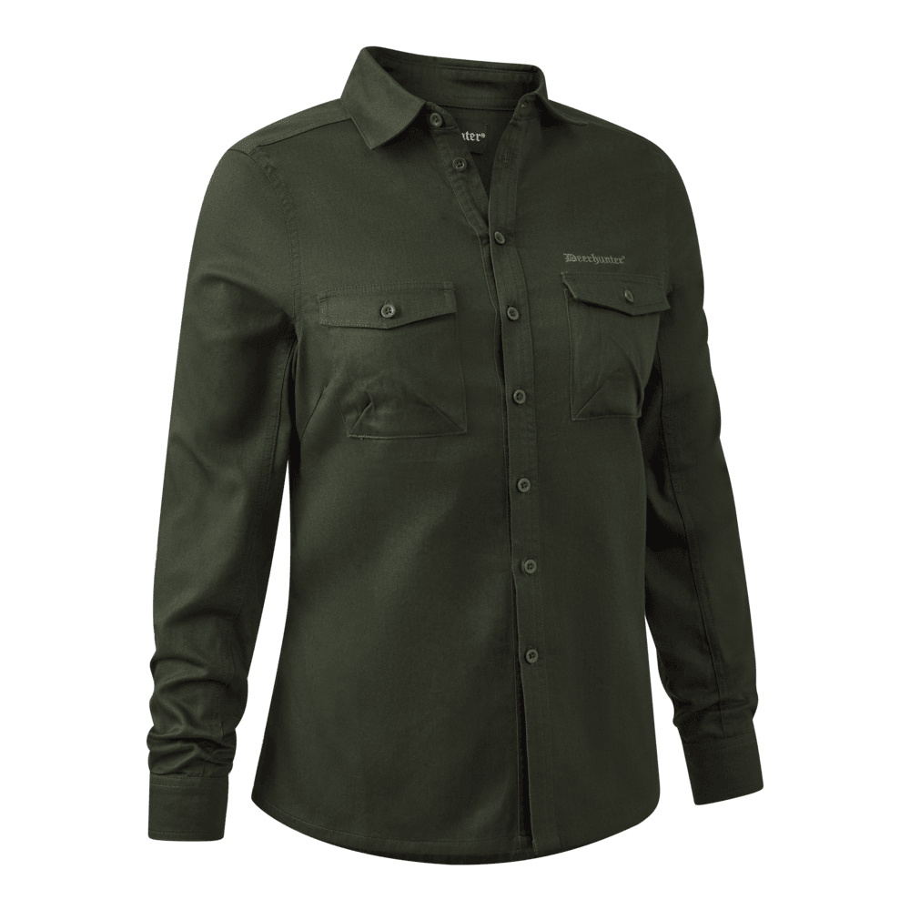 Deerhunter Lady Atlas Bluse für Damen aus 100 % Baumwolle mit zwei Brusttaschen, feminine Jagdbluse für Schießstand, Revier und Outdoor